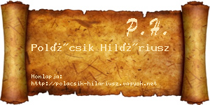 Polácsik Hiláriusz névjegykártya